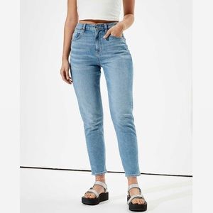 AE Stretch Mom Jeans - Washed Blue
